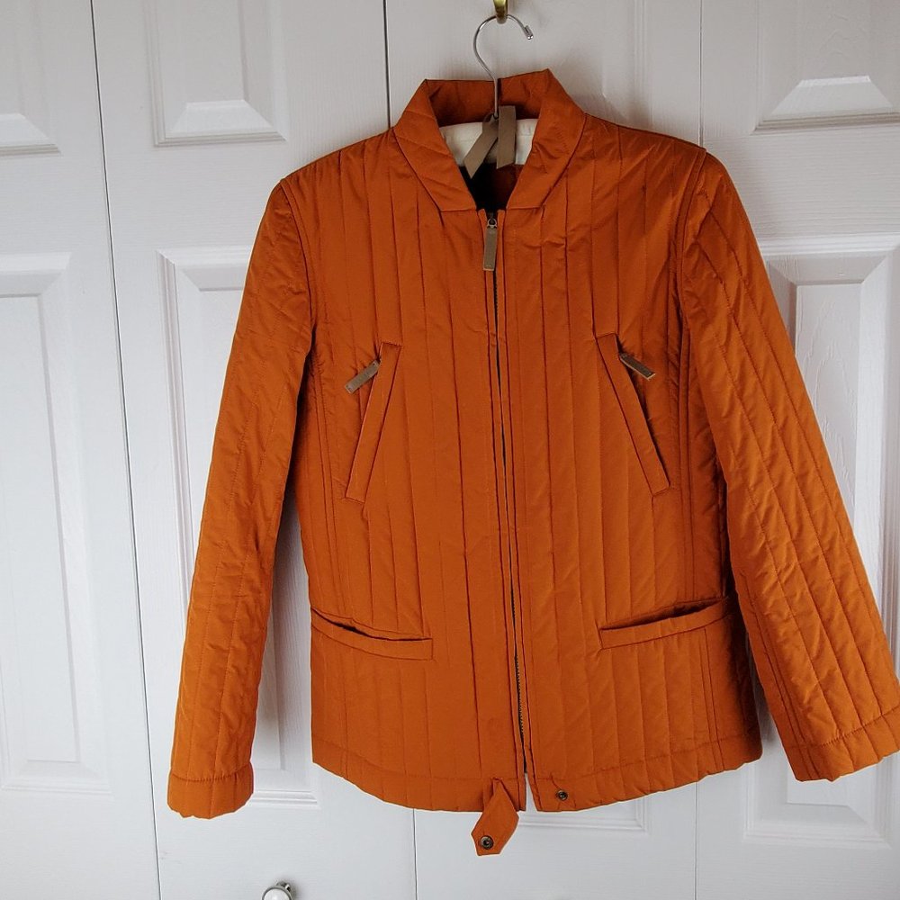 Max Mara Weekend Orange Quilted Jacket - Size 8